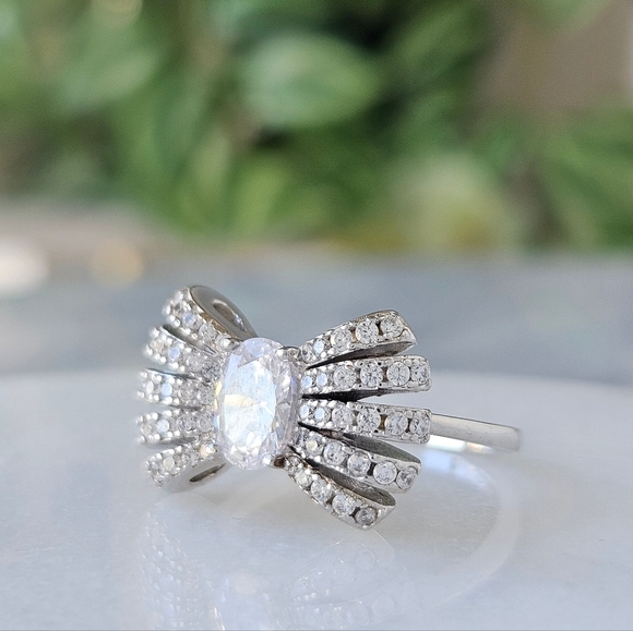 Silver Bow Ribbon Ring, 925 Sterling Silver Charmed Aroma - Picture 3 of 10
